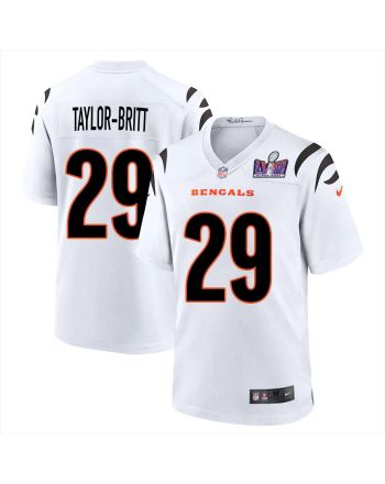 Cam Taylor-Britt 29 Cincinnati Bengals Super Bowl LVIII Men Away Limited Jersey - White