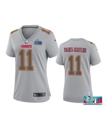 Valdes-Scantling 11 Kansas City Chiefs Super Bowl LVII Atmosphere Jersey - Women Gray