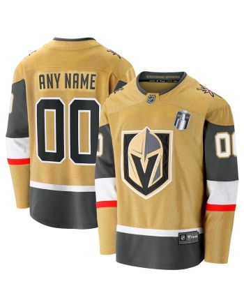 Custom 00 Vegas Golden Knights 2023 Stanley Cup Final Home Breakaway Jersey - Gold