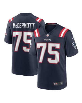 Conor McDermott 75 New England Patriots Game Men Jersey - Navy