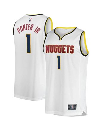 Men's Denver Nuggets 1 Michael Porter Jr. Association Swingman Jersey - Wihte