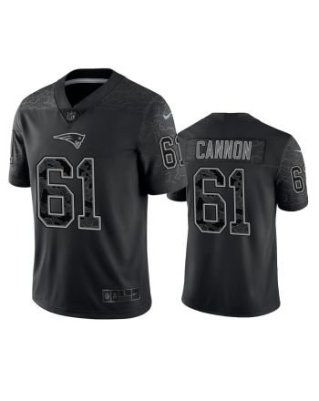 Marcus Cannon 61 New England Patriots Black Reflective Limited Jersey - Men