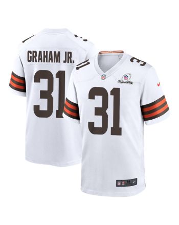 Thomas Graham Jr. 31 Cleveland Browns 2023 Playoffs Patch Game Men Jersey - White