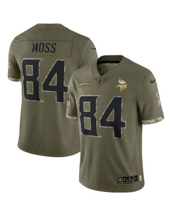 Randy Moss Minnesota Vikings 2022 Salute To Service Retired Player Limited Jersey - Olive