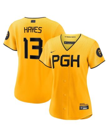 Ke'Bryan Hayes 13 Pittsburgh Pirates 2023 City Connect Women Jersey - Gold