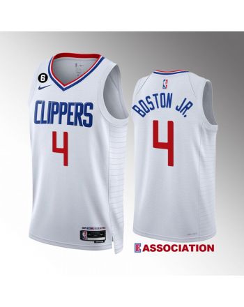 LA Clippers Brandon Boston Jr. 4 2022-23 Association Edition White Jersey Swingman