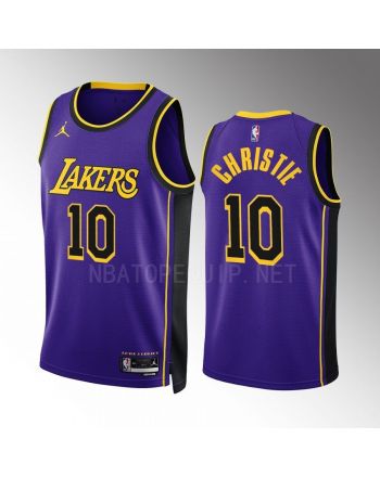 Max Christie 10 2022-23 Los Angeles Lakers Purple Statement Edition Men Jersey Swingman