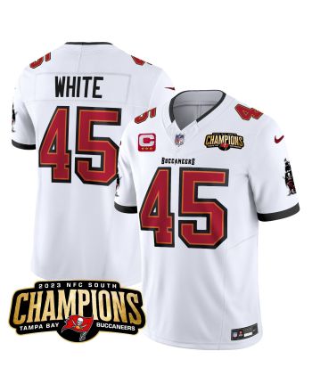 Devin White 45 Tampa Bay Buccaneers 2023 NFC South Champions Patch Game Men Jersey - White