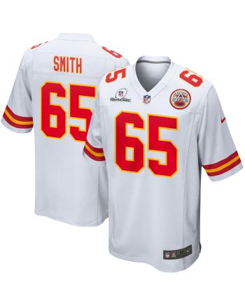 Trey Smith 65 Kansas City Chiefs 2024 Divisional Patch Game Men Jersey - White