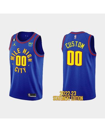 Denver Nuggets Custom 00 Royal Blue 2022-23 Statement Edition Men Jersey