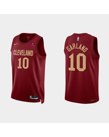 Gold is Back Cleveland Cavaliers 10 Darius Garland 2022-23 Icon Edition Wine Men Jersey