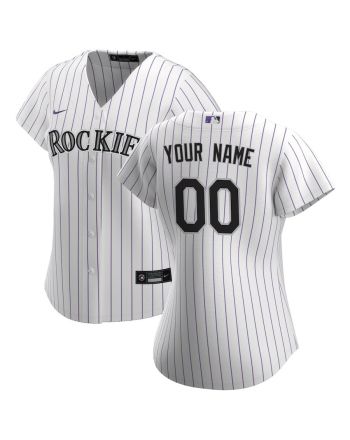 Colorado Rockies Women's Home Custom Jersey - White