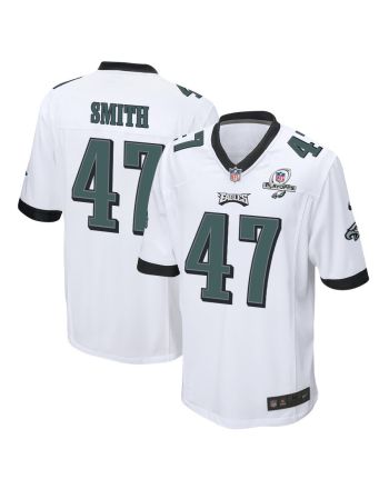 Brandon Smith 47 Philadelphia Eagles 2023 Playoffs Patch Game Men Jersey - White