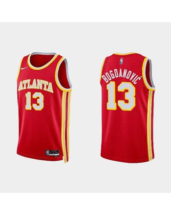 Atlanta Hawks 13 Bogdan Bogdanovic 2022-23 Icon Edition Red Men Jersey