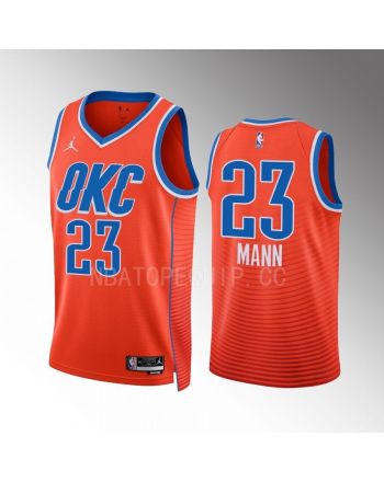 Tre Mann 23 Oklahoma City Thunder Orange Men Jersey 2022-23 Statement Edition Swingman