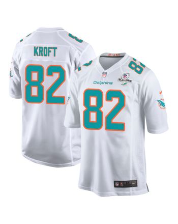 Tyler Kroft 82 Miami Dolphins 2023 Playoffs Patch Game Men Jersey - White