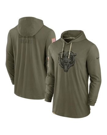 Men Chicago Bears 2022 Salute to Service Tonal Pullover Hoodie - Olive