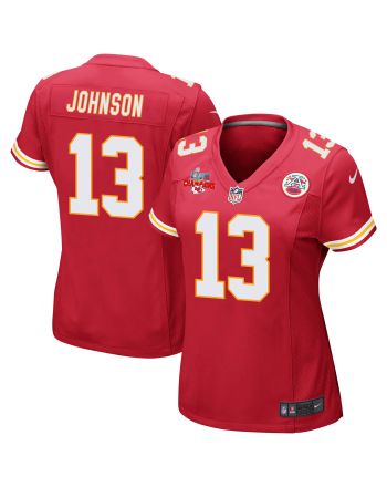 Nazeeh Johnson 13 Kansas City Chiefs Super Bowl LVII Champions 3 Stars Women Game Jersey - Red