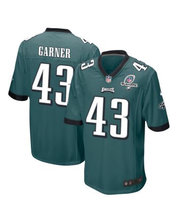 Mekhi Garner 43 Philadelphia Eagles 2023 Playoffs Patch Game Men Jersey - Midnight Green