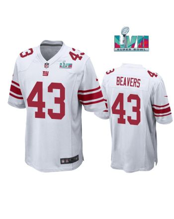 Darrian Beavers 43 New York Giants Super Bowl LVII Super Bowl LVII White Men Game Jersey