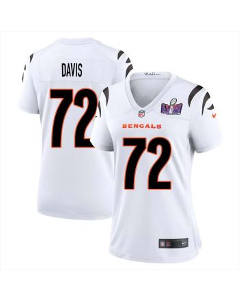 Domenique Davis 72 Cincinnati Bengals Super Bowl LVIII Women Away Limited Jersey - White