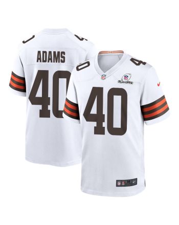 Matthew Adams 40 Cleveland Browns 2023 Playoffs Patch Game Men Jersey - White