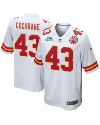 Jack Cochrane 43 Kansas City Chiefs Super Bowl LVII Champions Men Game Jersey - White