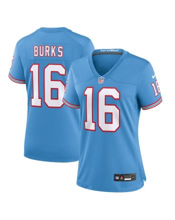 Treylon Burks 16 Tennessee Titans Oilers Throwback Alternate Game Women Jersey - Light Blue