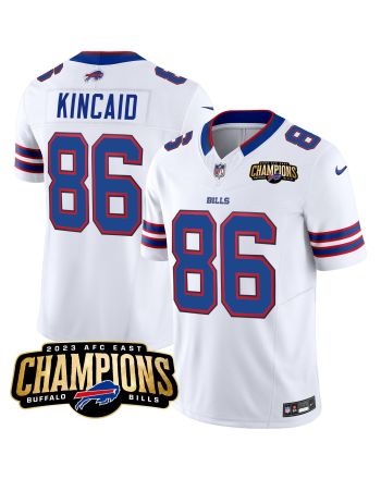 Dalton Kincaid 86 Buffalo Bills 2023 AFC East Champions Patch Game Men Jersey - White