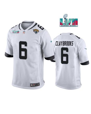 White Chris Claybrooks 6 Jacksonville Jaguars Super Bowl LVII Super Bowl LVII White Men Game Jersey- White