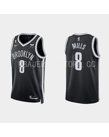 Brooklyn Nets 8 Patty Mills 2022-23 Icon Edition Black Men Jersey