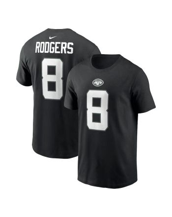 Aaron Rodgers 8 New York Jets T-Shirt - Men Black