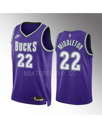 Milwaukee Bucks Khris Middleton 22 2022-23 Classic Edition Purple Jersey