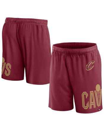 Cleveland Cavaliers Wine Free Throw Mesh Shorts - Men