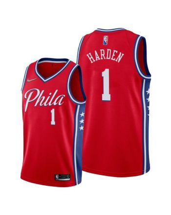 James Harden 1 Philadelphia 76ers Statement Edition Red Jersey 2022 Trade - Men Jersey