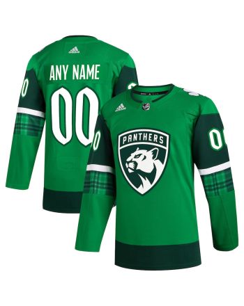 Florida Panthers St. Patrick's Day Custom Men Jersey - Kelly Green