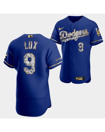 Los Angeles Dodgers Gavin Lux Royal Jersey 9 Golden Diamond 2022-23-23 Uniform