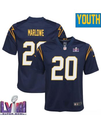 Dean Marlowe 20 Los Angeles Chargers Super Bowl LVIII YOUTH Alternate Game Jersey - Navy