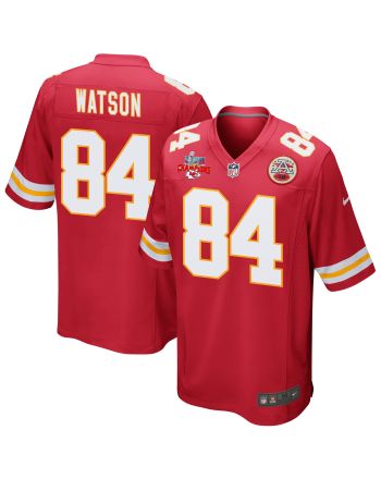 Justin Watson 84 Kansas City Chiefs Super Bowl LVII Champions 3 Stars Men Game Jersey - Red