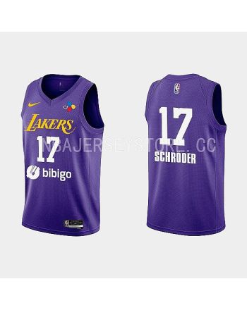 2022-23 Los Angeles Lakers Dennis Schroder Training Camp Purple Men Jersey