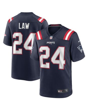 Ty Law 24 New England Patriots Men Game Retired Jersey - Navy