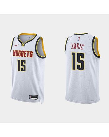 Denver Nuggets Nikola Jokic 15 2022-23 Association Edition White Men Jersey Swingman