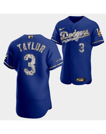 Los Angeles Dodgers Chris Taylor Royal Jersey 3 Golden Diamond 2022-23-23 Uniform