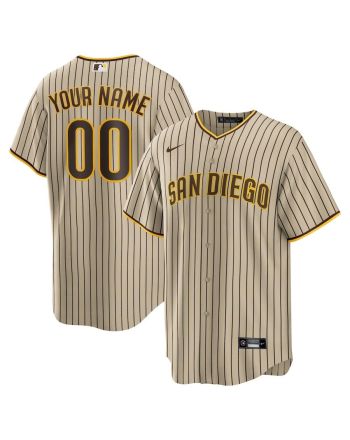 San Diego Padres Road Custom Men Jersey - Brown