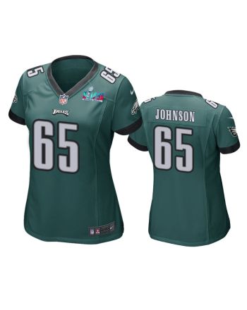 Lane Johnson 65 Philadelphia Eagles Super Bowl LVII Game Jersey - Women Green