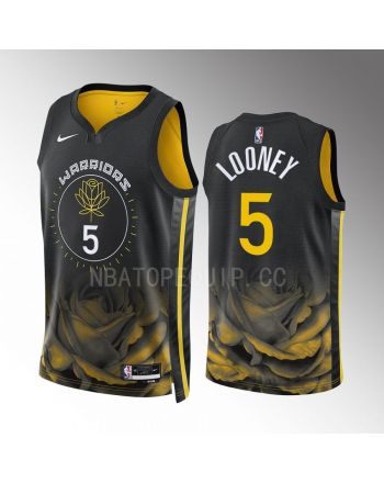 Golden State Warriors Kevon Looney 5 2022-23 City Edition Black Men Jersey Swingman