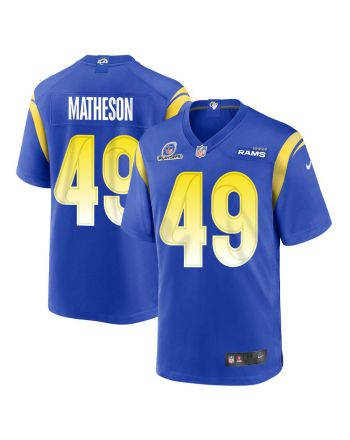 Alex Matheson 49 Los Angeles Rams 2023 Playoffs Patch Game Men Jersey - Royal