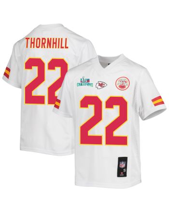 Juan Thornhill 22 Kansas City Chiefs Super Bowl LVII Champions Youth Game Jersey - White