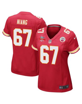 Lucas Niang 67 Kansas City Chiefs Super Bowl LVII Champions 3 Stars Women Game Jersey - Red