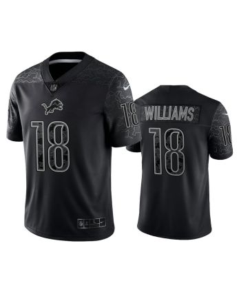 Jameson Williams 18 Detroit Lions Black Reflective Limited Jersey - Men